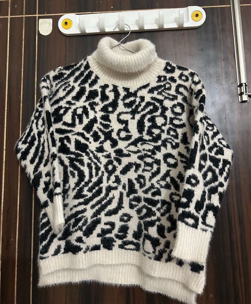 Funky Animal Print Turtleneck Sweater fo kids