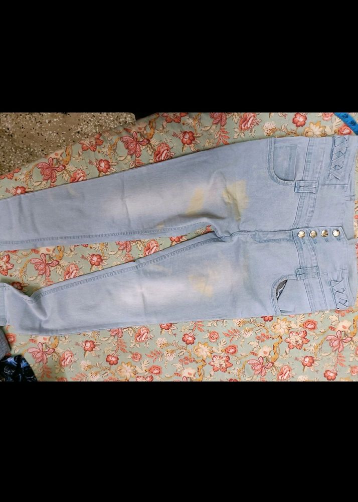 Blue Denim Jeans In 34 Waist