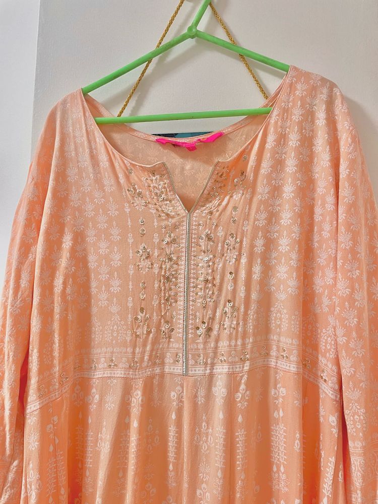 Peach Long Kurta/Dress