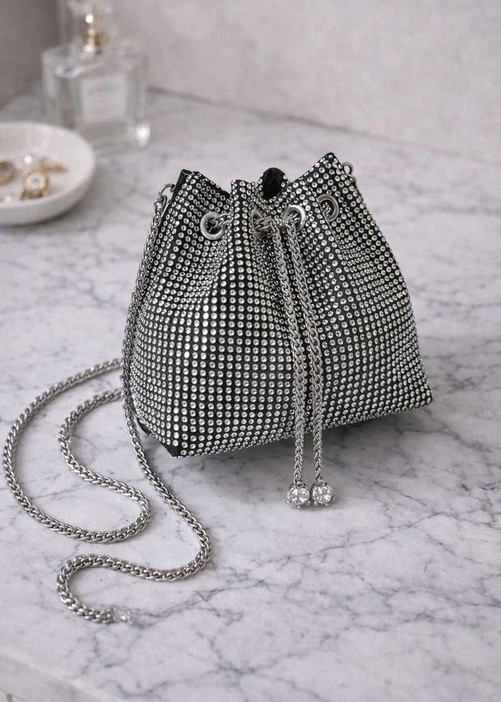 Sparkling Rhinestone Bucket Bag