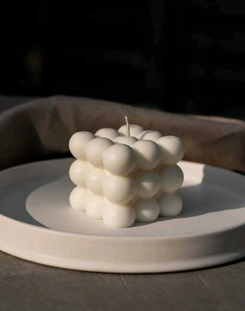 Unique Bubble Cube Candle