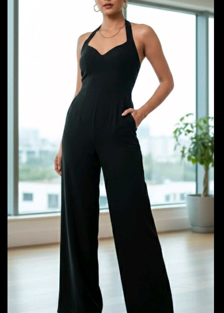 Elegant Black Halter Jumpsuit