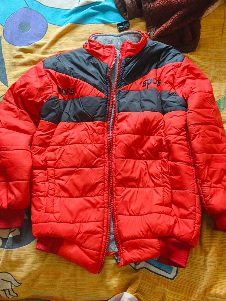 Red &amp; Black Padded Jacket