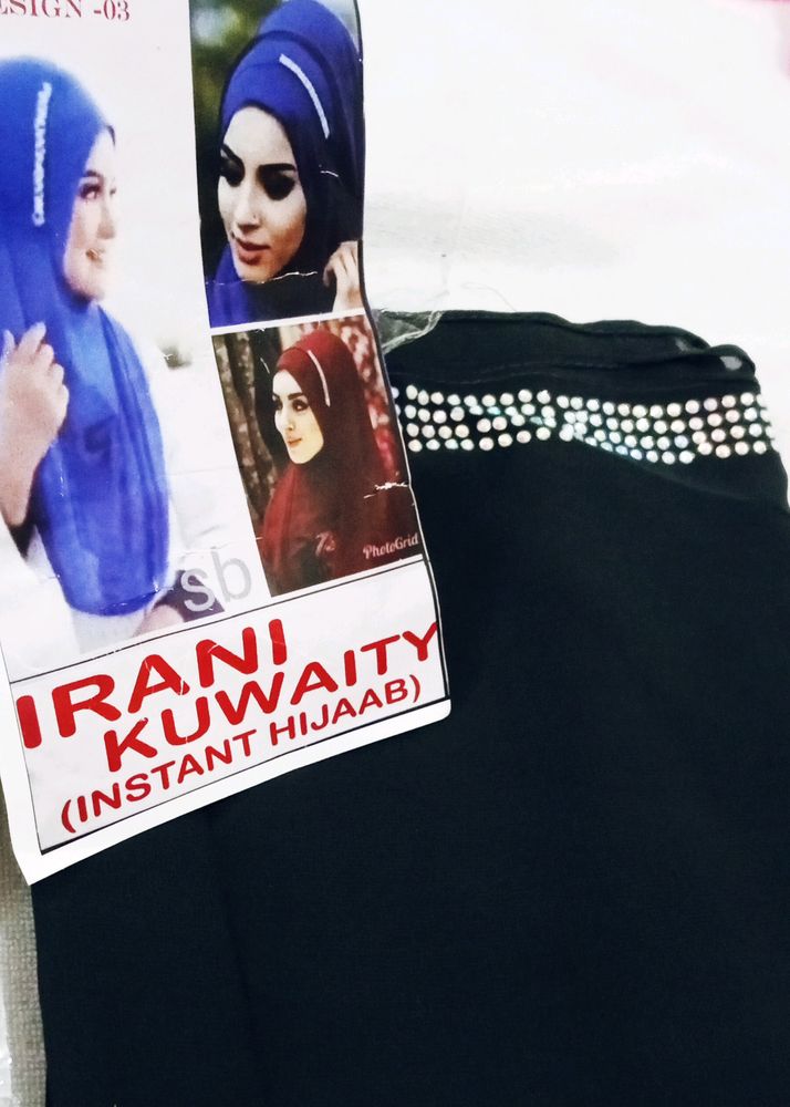 🧕🏻Irani Instant Hijab🖤Dark Grey..New With Tag