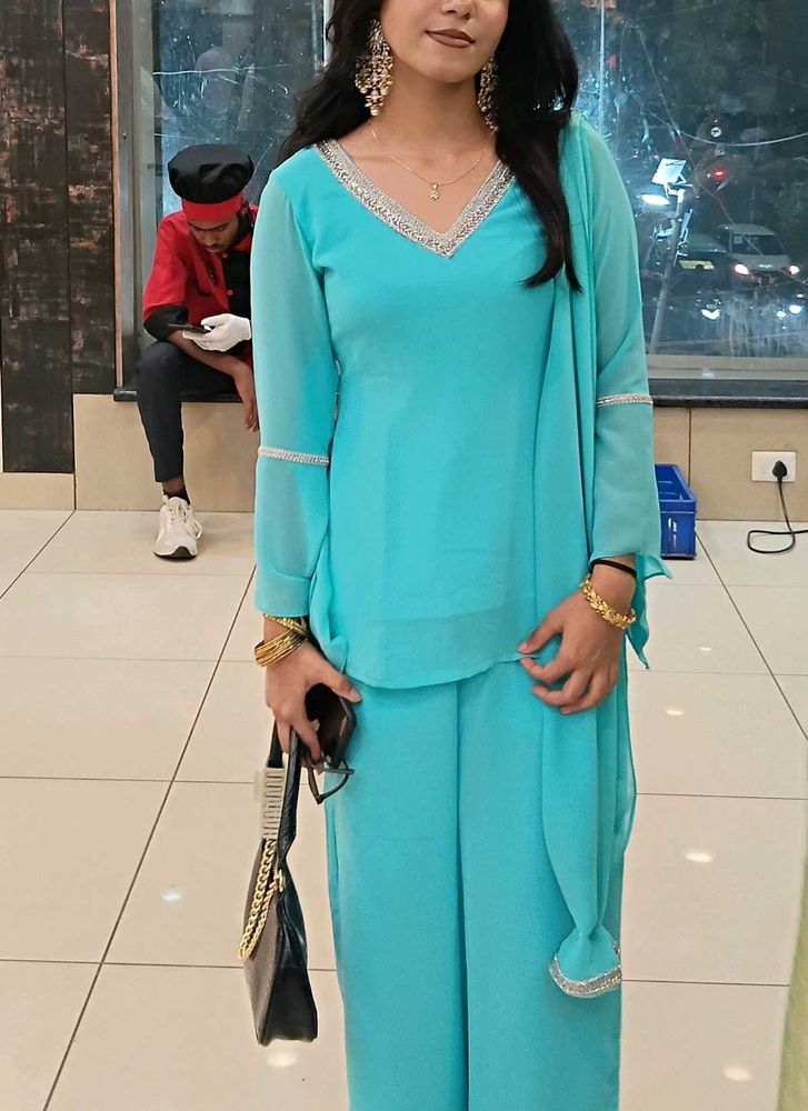 Y2K KURTI WITH PALAZZO CUSTOMIZED.