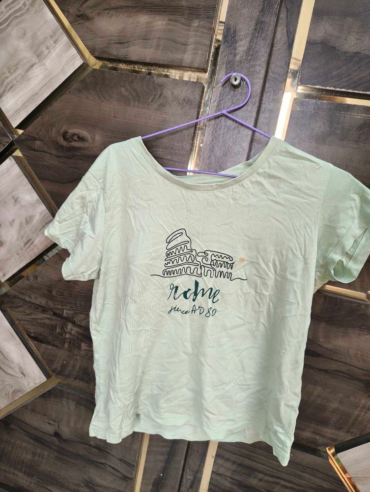 Light Green Rome Graphic T-Shirt