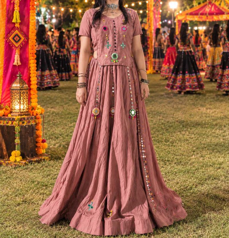 Embroidered Ethnic chaniya choli with Mirror Work