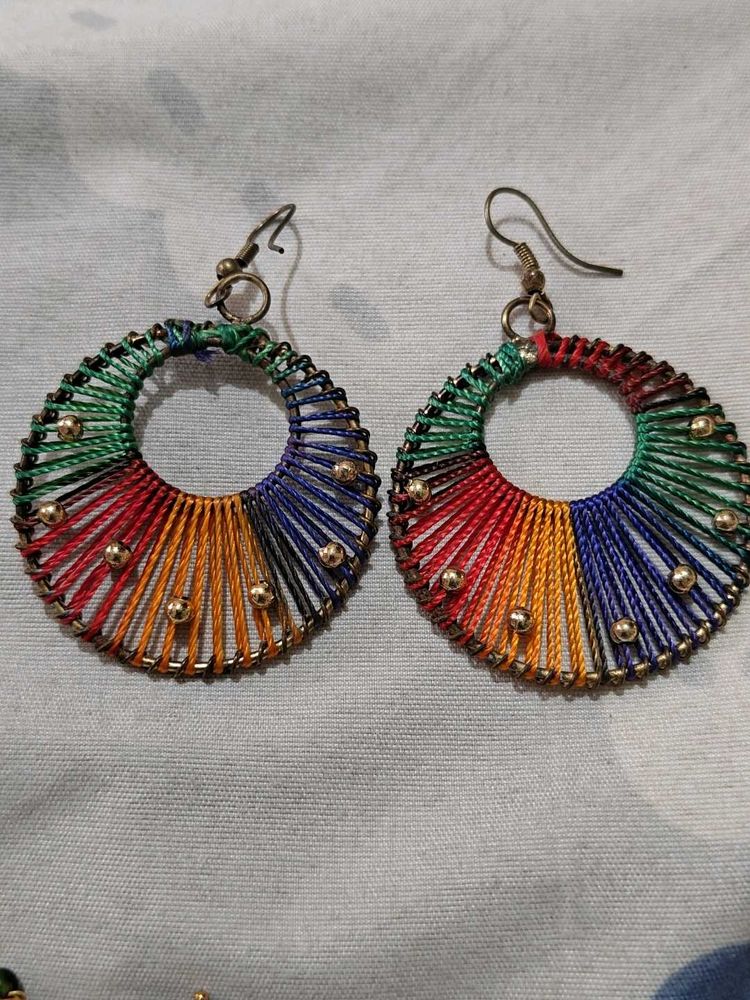 Boho Multi-Color Hoop Earrings