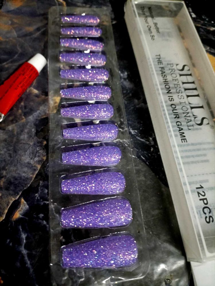 Shills Purple Glitter Nail Polish