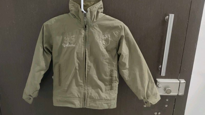 Stylish Hooded Khaki Jacket