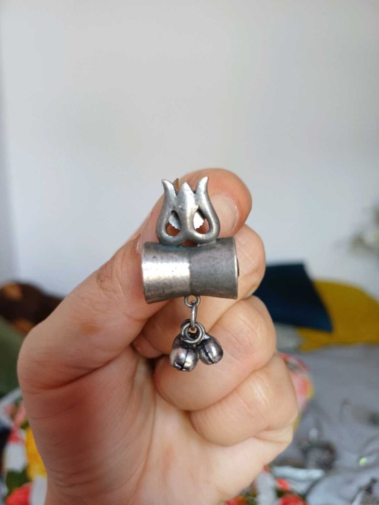 Brass Unique damru trisul earring