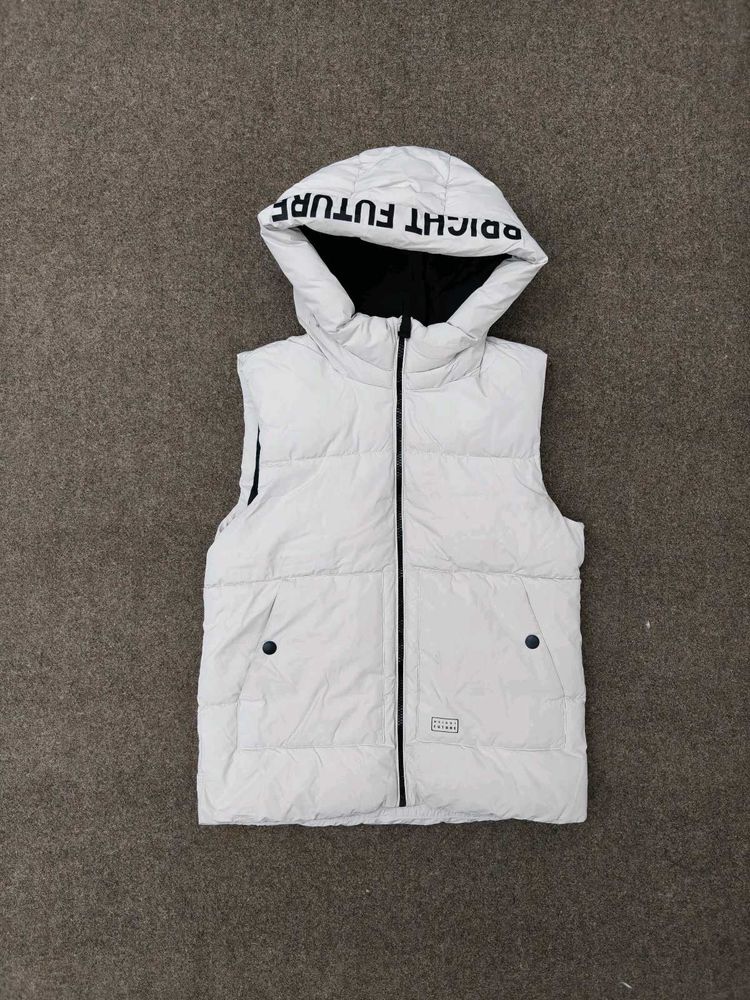 Hooded Puffer Vest - Bright Future