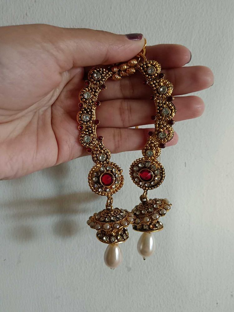 Stunning Jhumka Earrings with Pearls