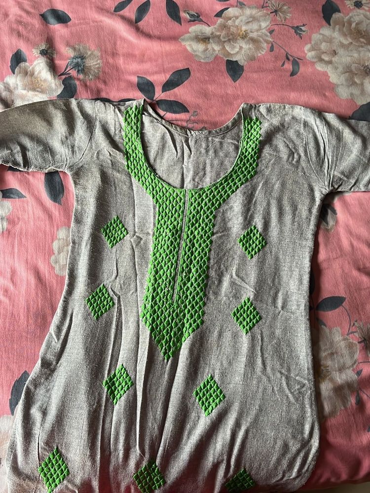 Gray colour Straight kurta