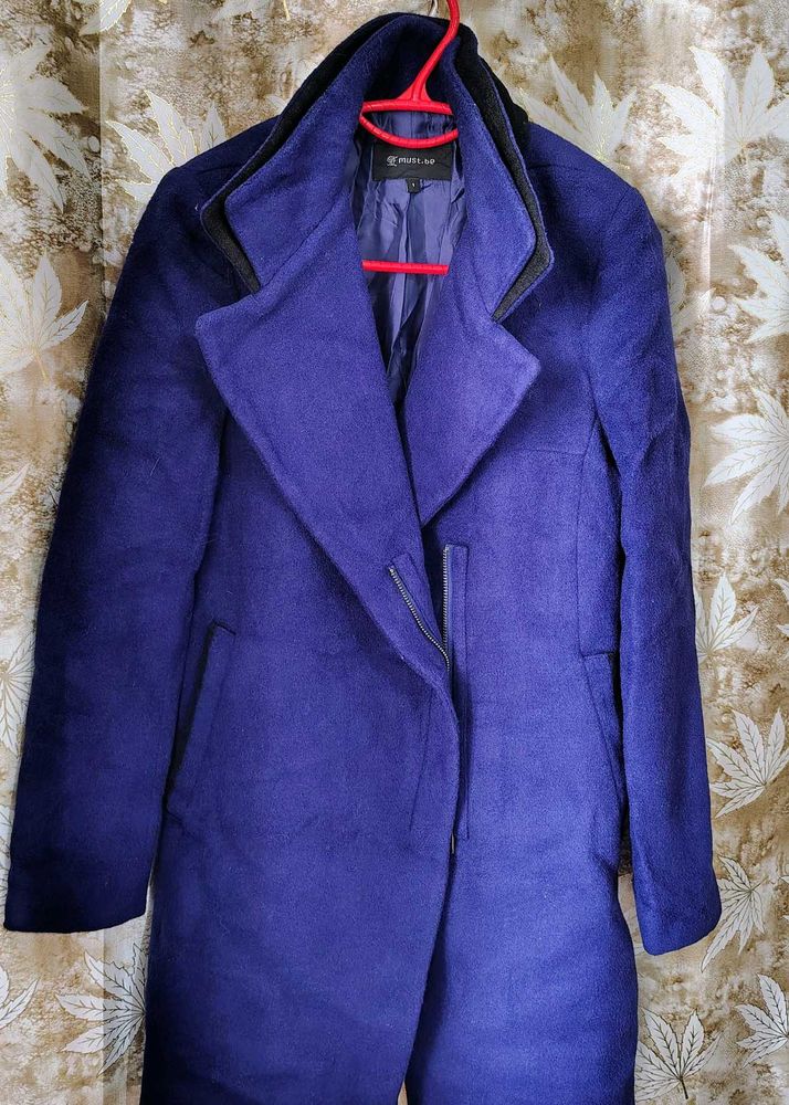 Stylish Purple Wool Coat