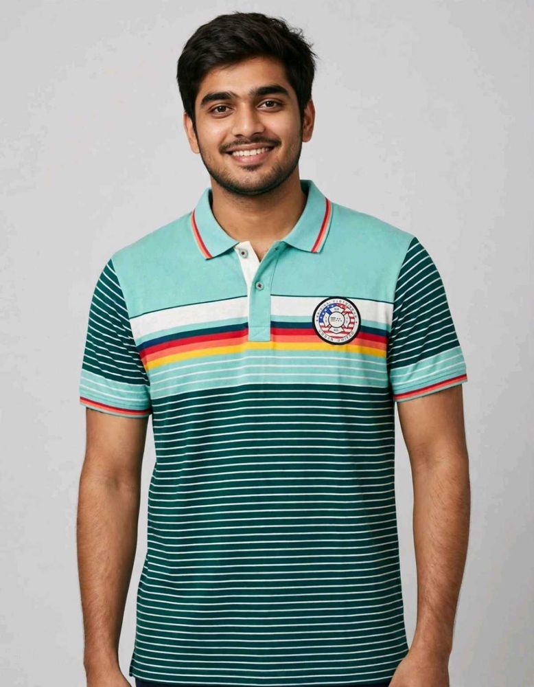 Urban United Men’s Striped Polo T-Shirt | XL