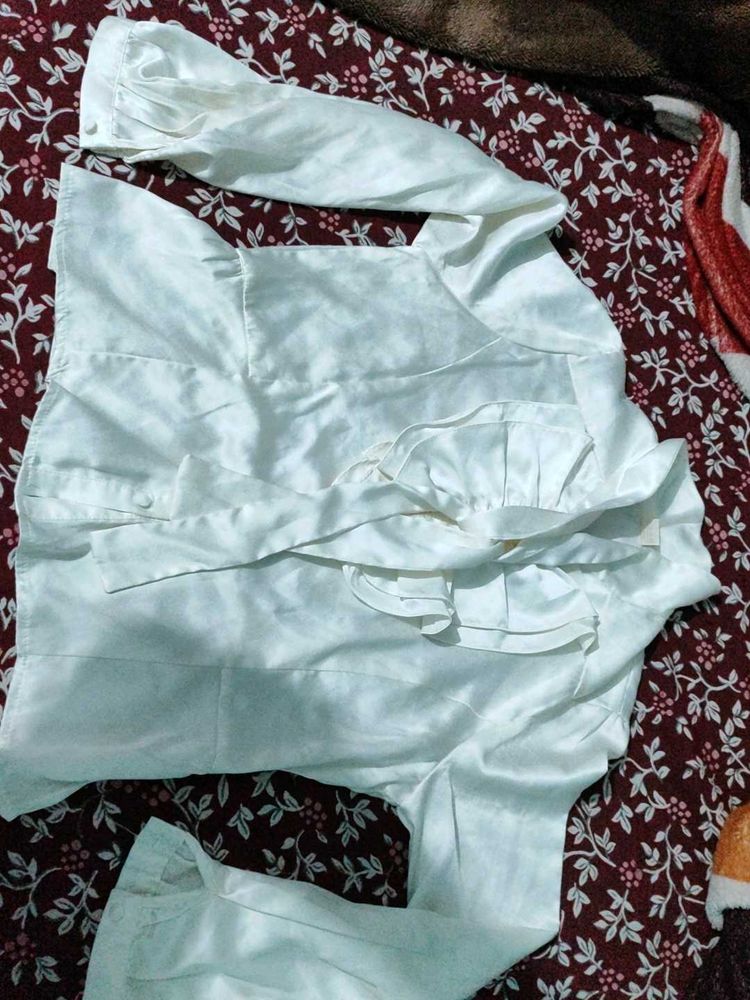 Elegant  off White Satin shirt