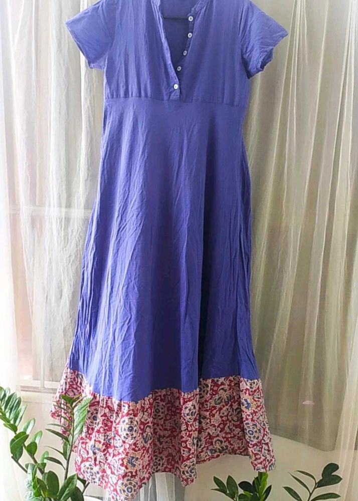 Blue Floral Hem Dress