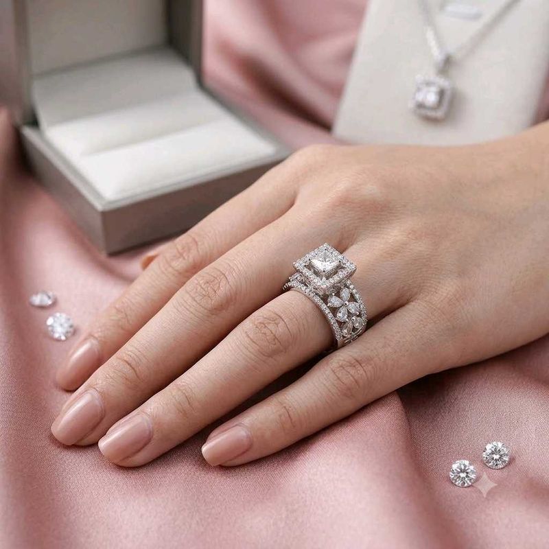 Stunning Diamond Look Ring Set