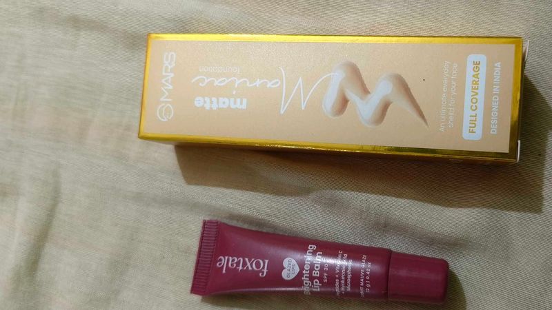 Foxtale Brightening Lip Balm and Mars Matte founda
