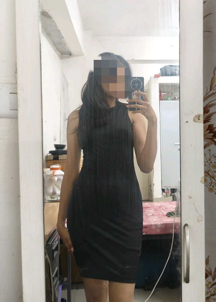 Tokyo talkies Ribbed Mock Neck Dress
