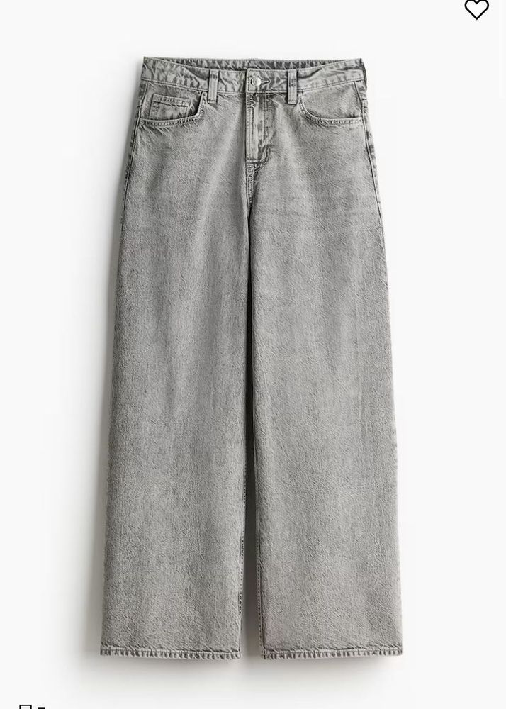 H&amp;M grey Wide Leg Jeans