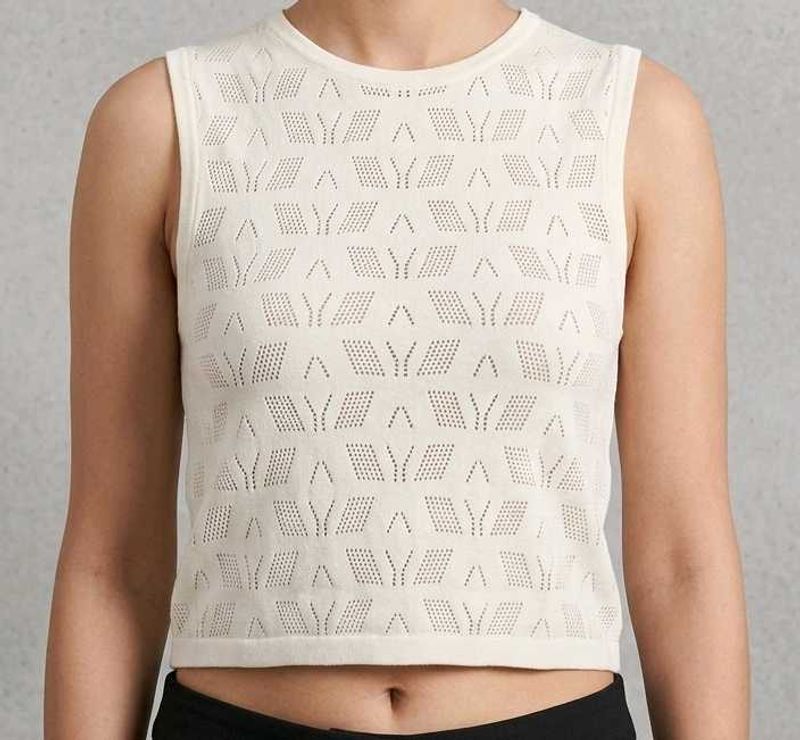 White Knit Sleeveless Top