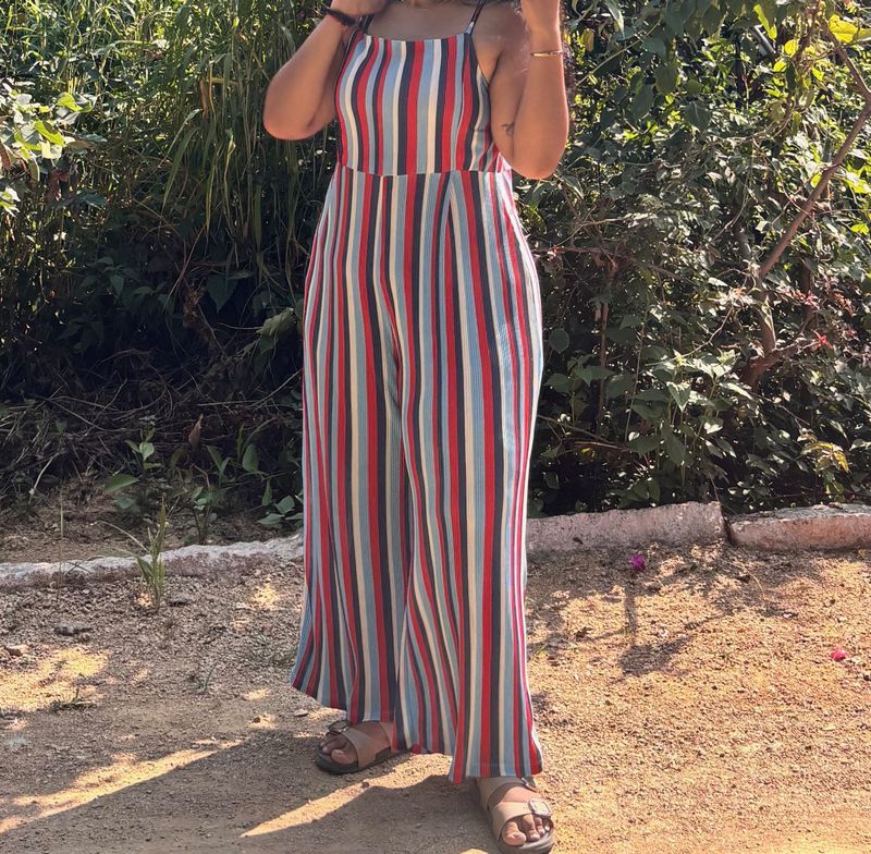 Striped Wide-Leg Jumpsuit