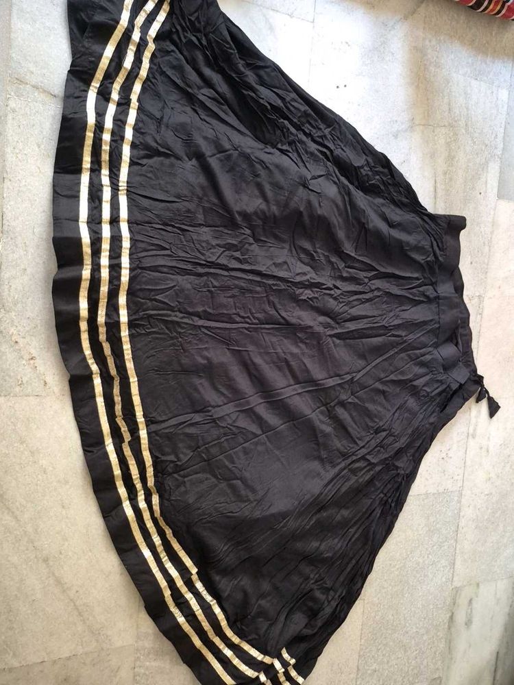 Elegant Black Lehenga with Gold Lace