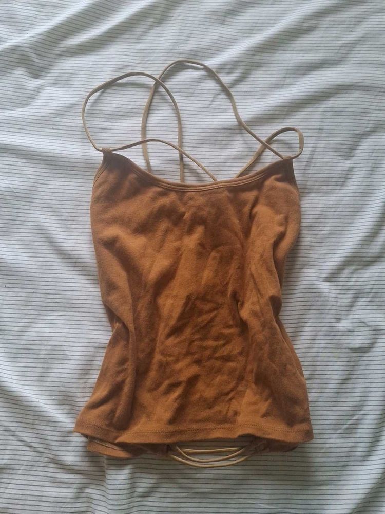 Mustard Backless Camisole Tank Top
