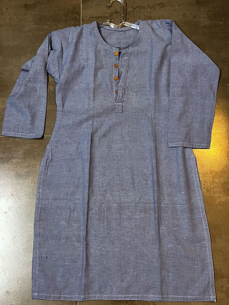 Blue Cotton Kurta