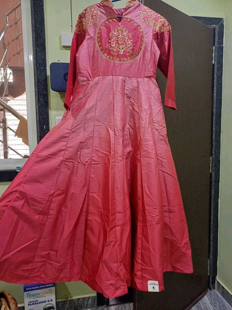 Beautiful Pink Embroidered Gown