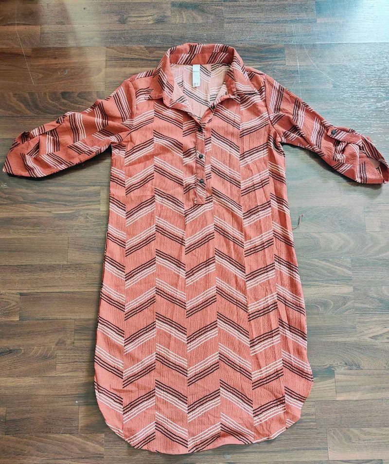 Chevron Print Shirt Dress from Kazo.