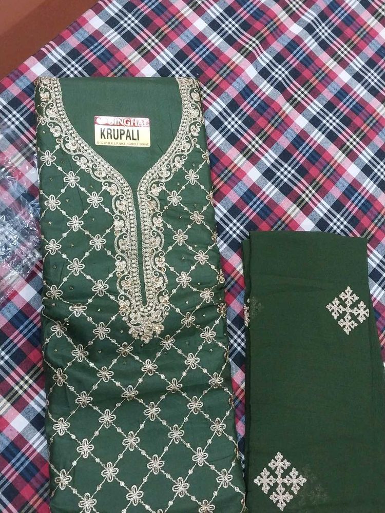 Beautiful green dress material 💕