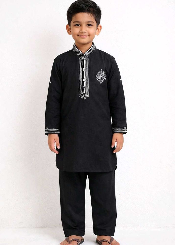 Boys Black Kurta Set