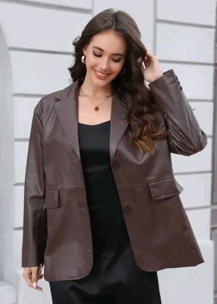 NewMe Faux Leather Blazer Jacket