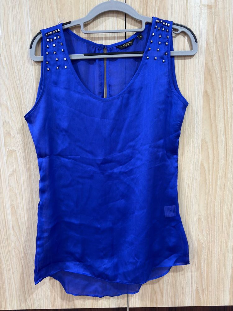 Elegant Blue Sleeveless Top