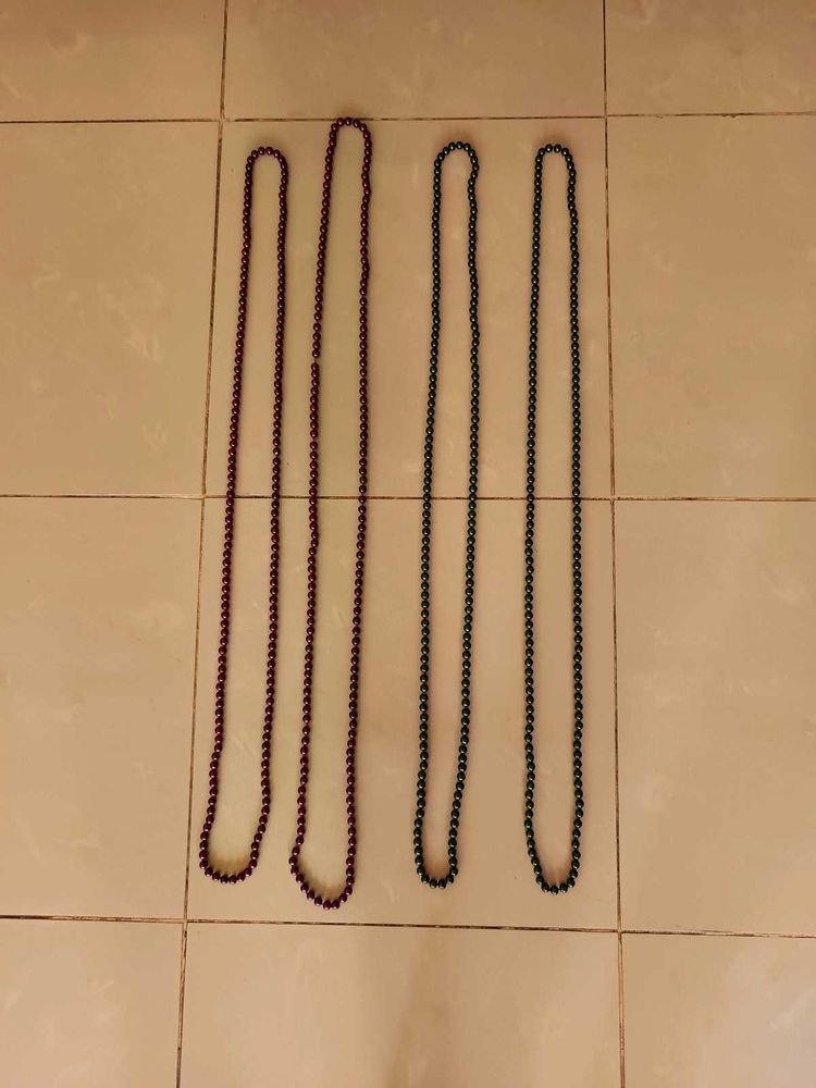 New Unused Set of 4 Beaded Necklaces Haar Mala