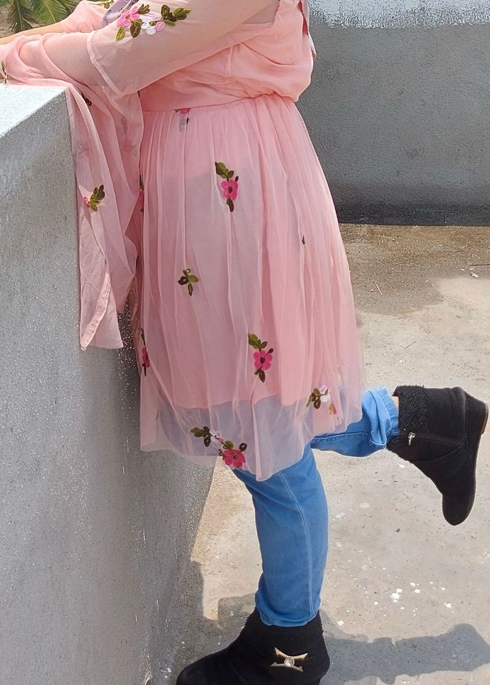 Elegant Floral Embroidered Ethnic Gown