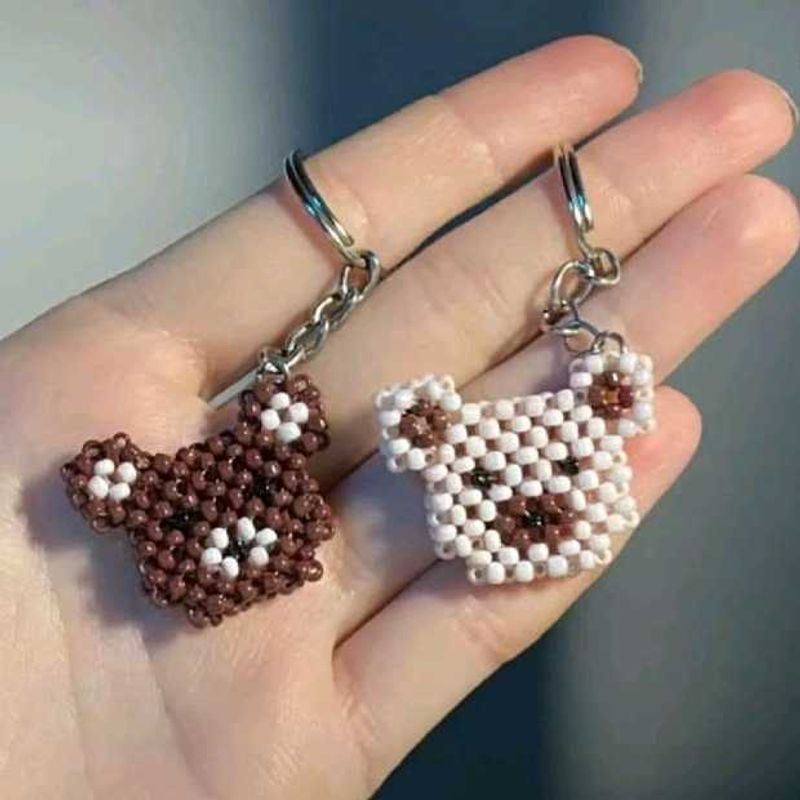 Cute Beaded Bear Keychains (Set of 2)