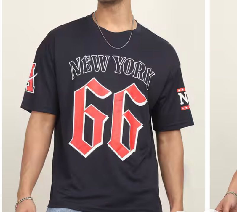 Shein Navy "New York 66" T-Shirt