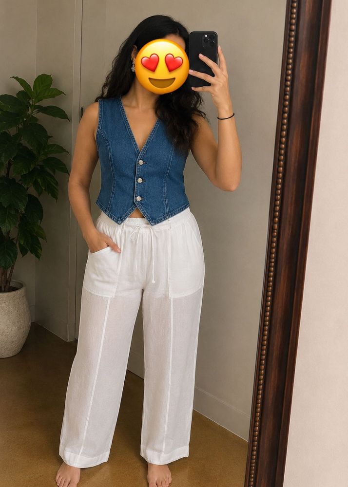 Zara Chic White Wide-Leg Pants