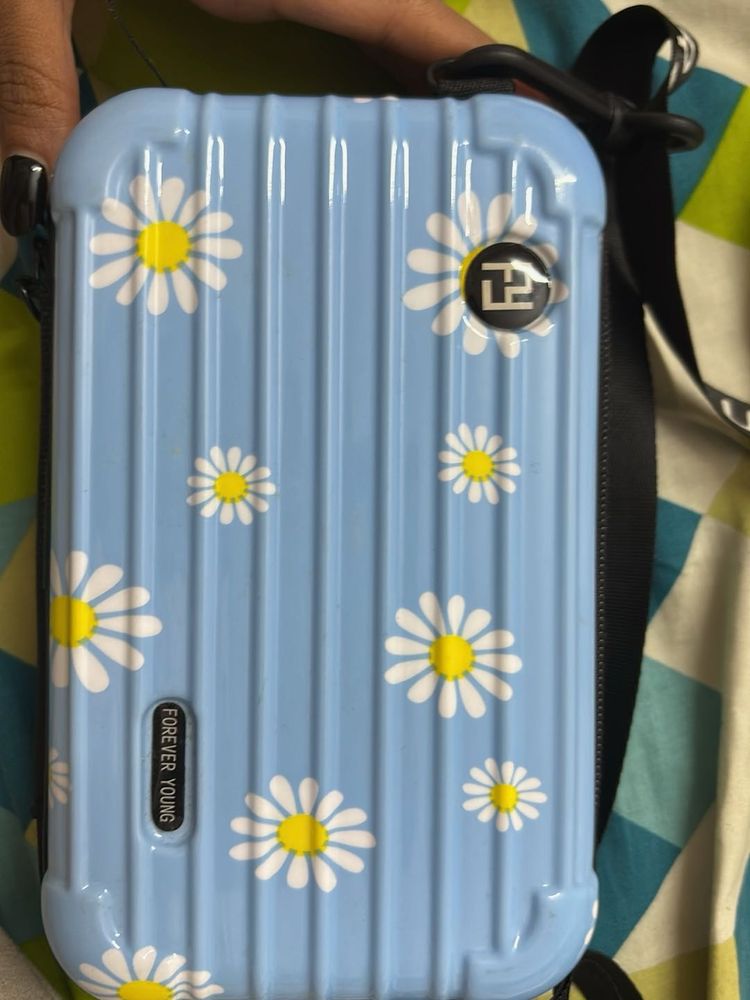 Blue Floral Crossbody Bag