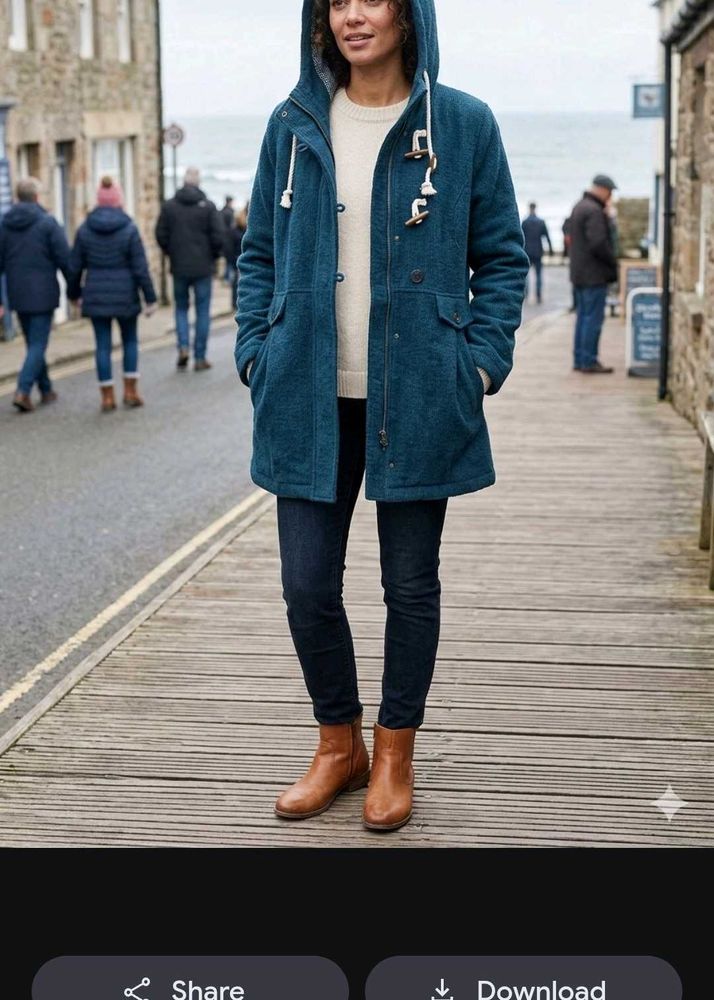 Cozy Teal Toggle Coat with Hood Nd sweater free