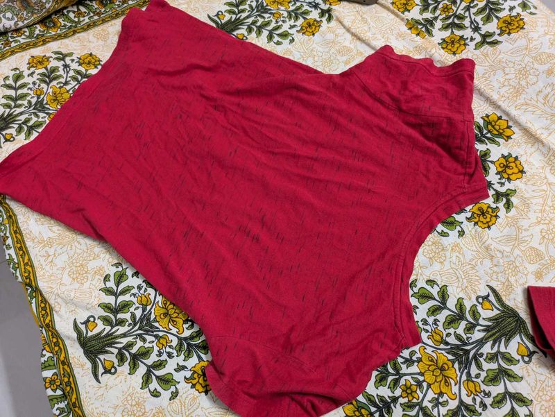 Vibrant Red T-Shirt And Shorts
