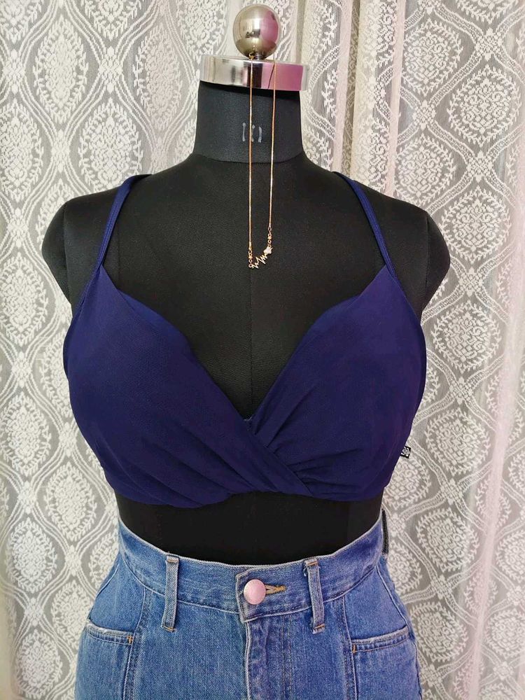 Navy Blue Bra Top