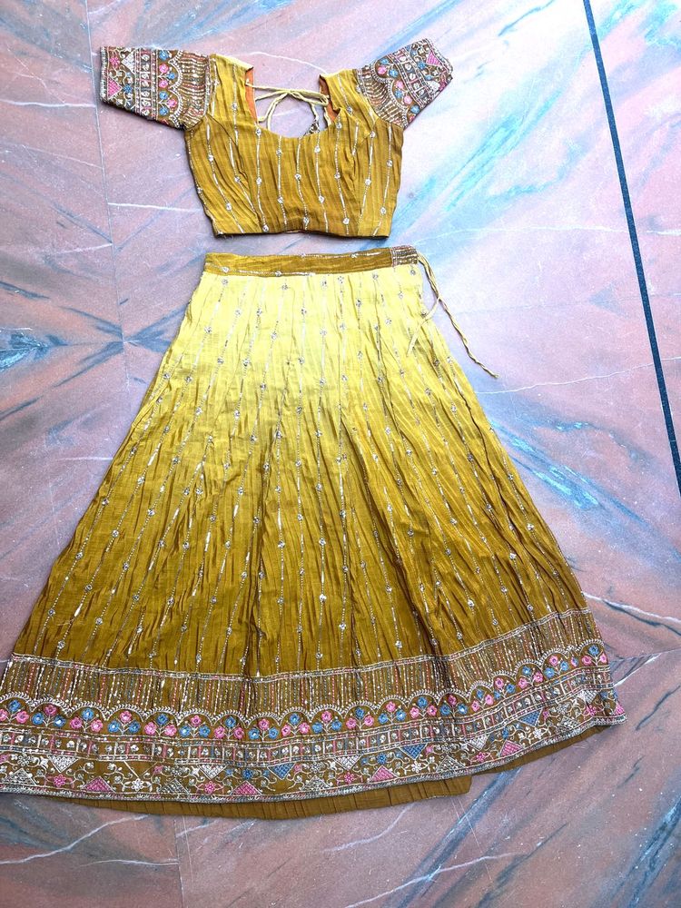 Designer Yellow Lehenga Choli Set