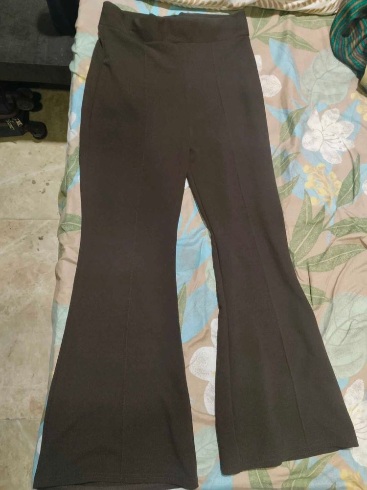 Stylish Flared Brown Bell Bottom Pants