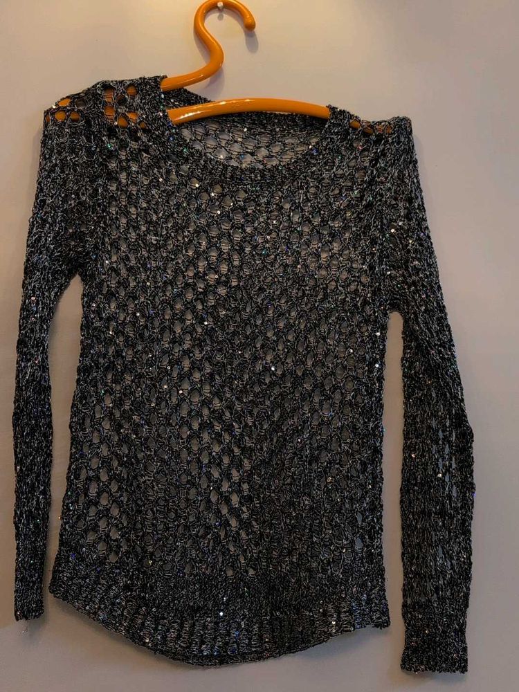 Sparkly Knit Top- mesh