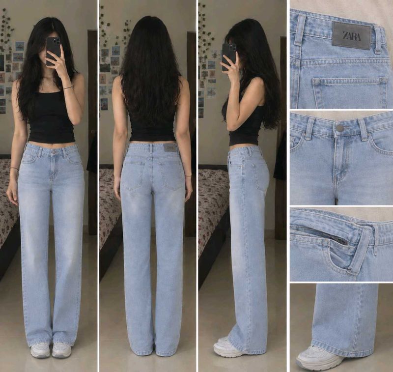 Light Wash Wide Leg Jeans